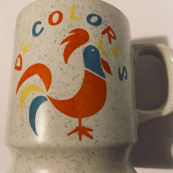Sanmyro DeColores Rooster Mug Vintage Made in Japan Has paper label on bottom - Picture 2 of 4